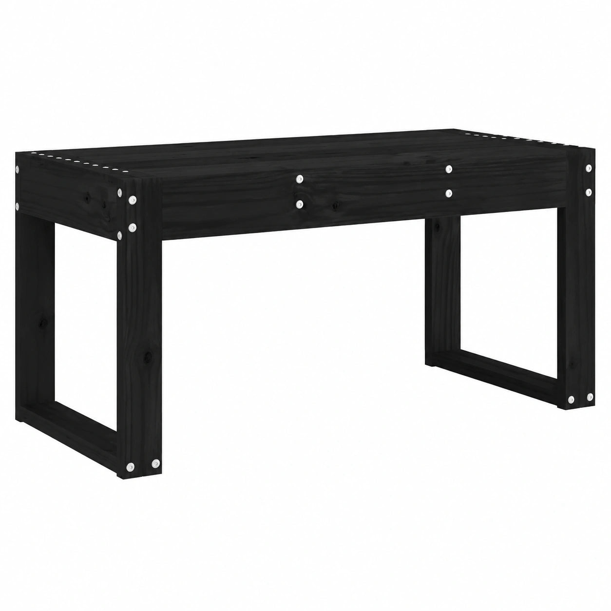 Panca da Giardino in Legno di Pino Nero 80x38x45 cm