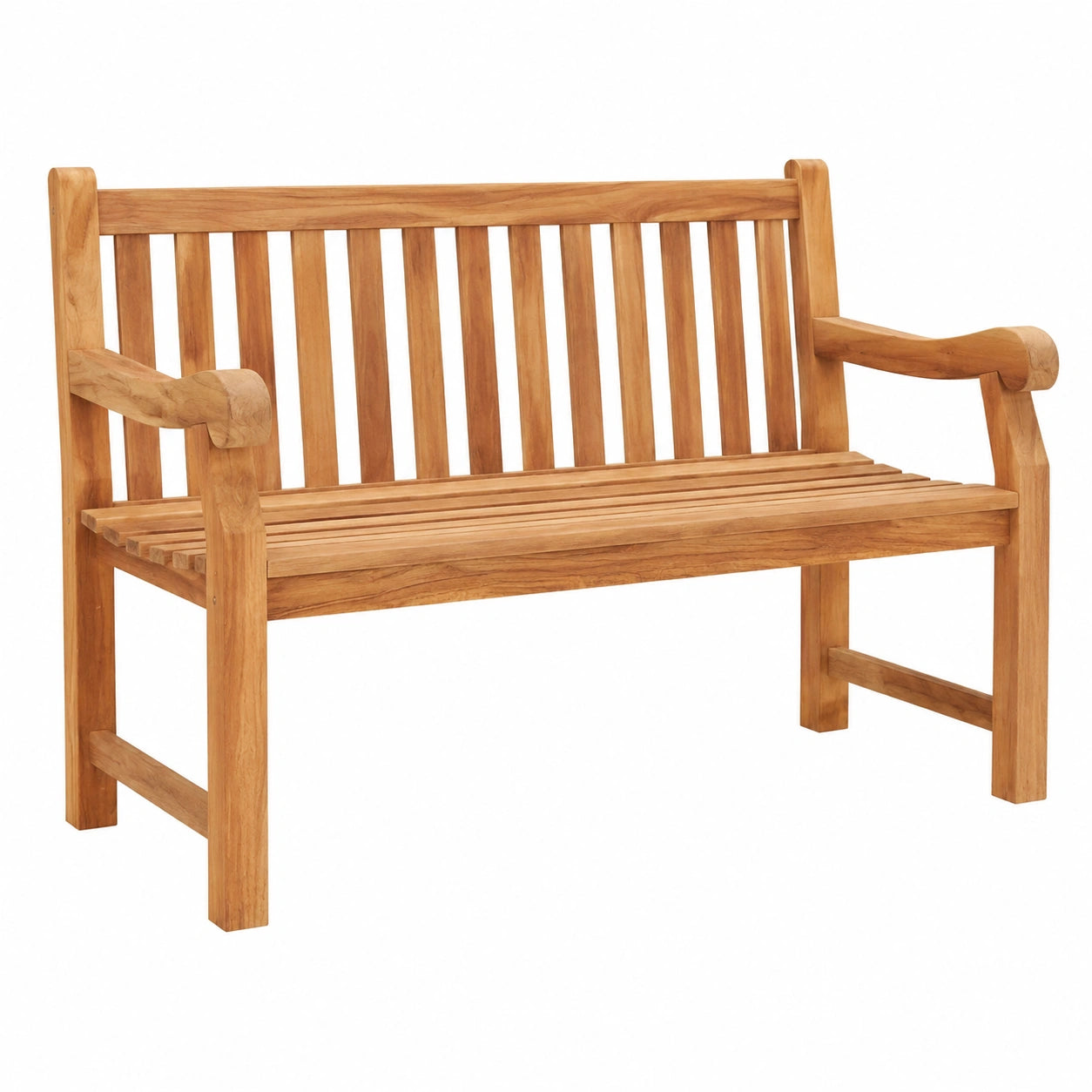 Panchina da Giardino in Teak Massello 114 cm per Esterni