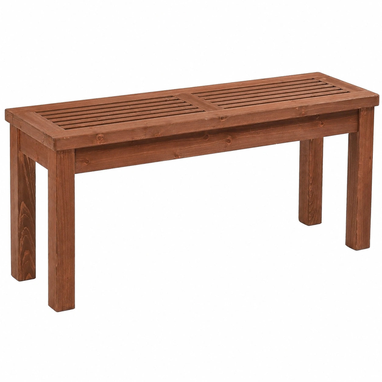 Bonnlo Panca da Giardino in Legno Massello Impermeabile, Resistente per Esterni, Patio e Terrazza, Marrone