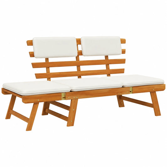 Lettino Prendisole in Legno di Acacia per Giardino e Patio