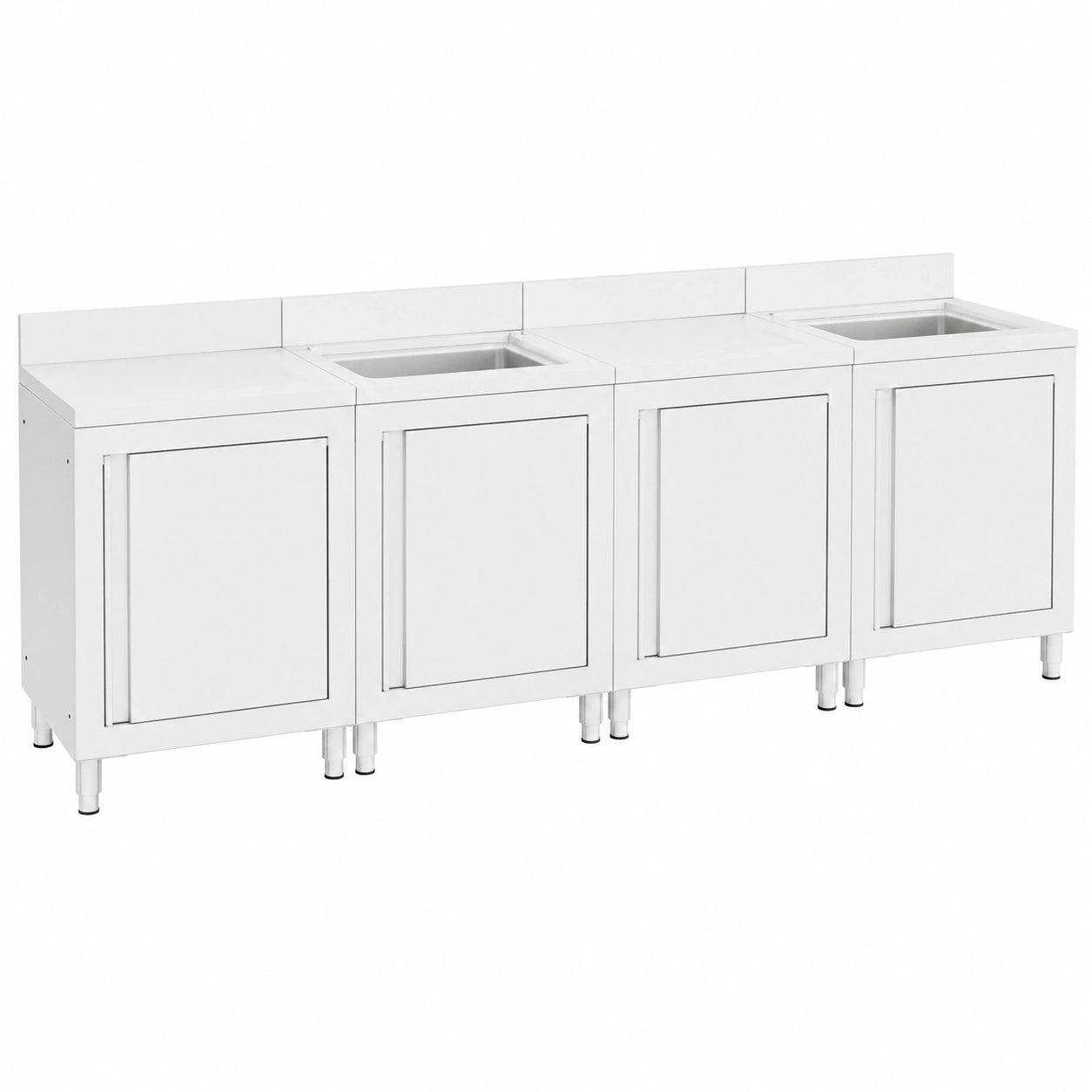 Carrello da Cucina in Acciaio Inossidabile con Lavello e Scolapiatti, 240x60x96 cm, per Ristoranti, Hotel e Uso Domestico