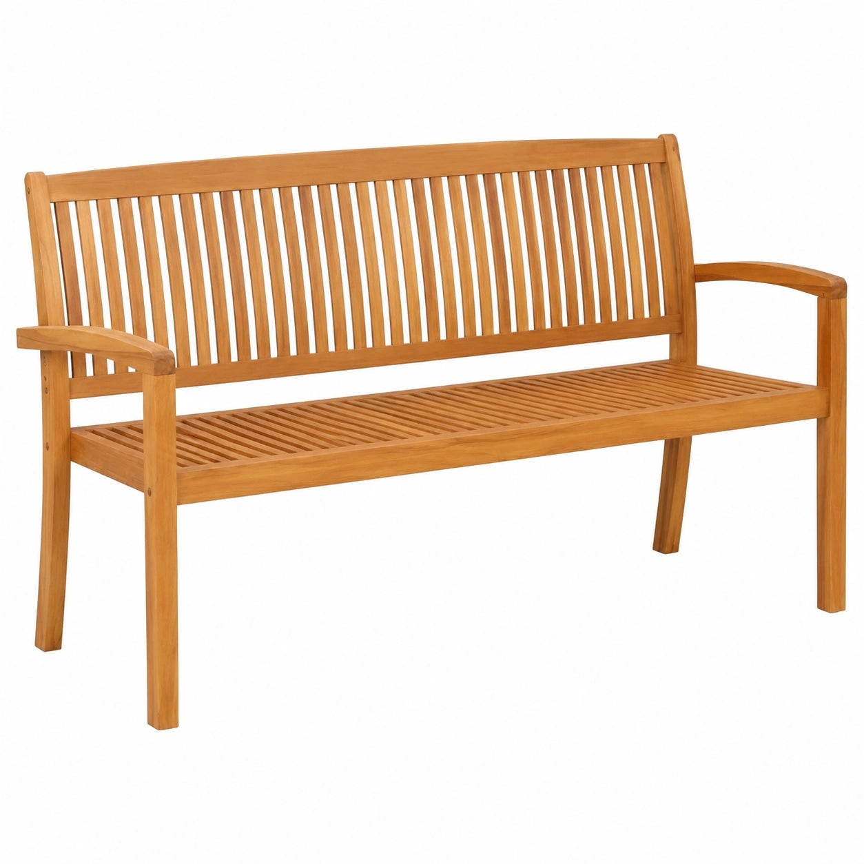 Panca da giardino in teak impilabile per terrazza e esterni