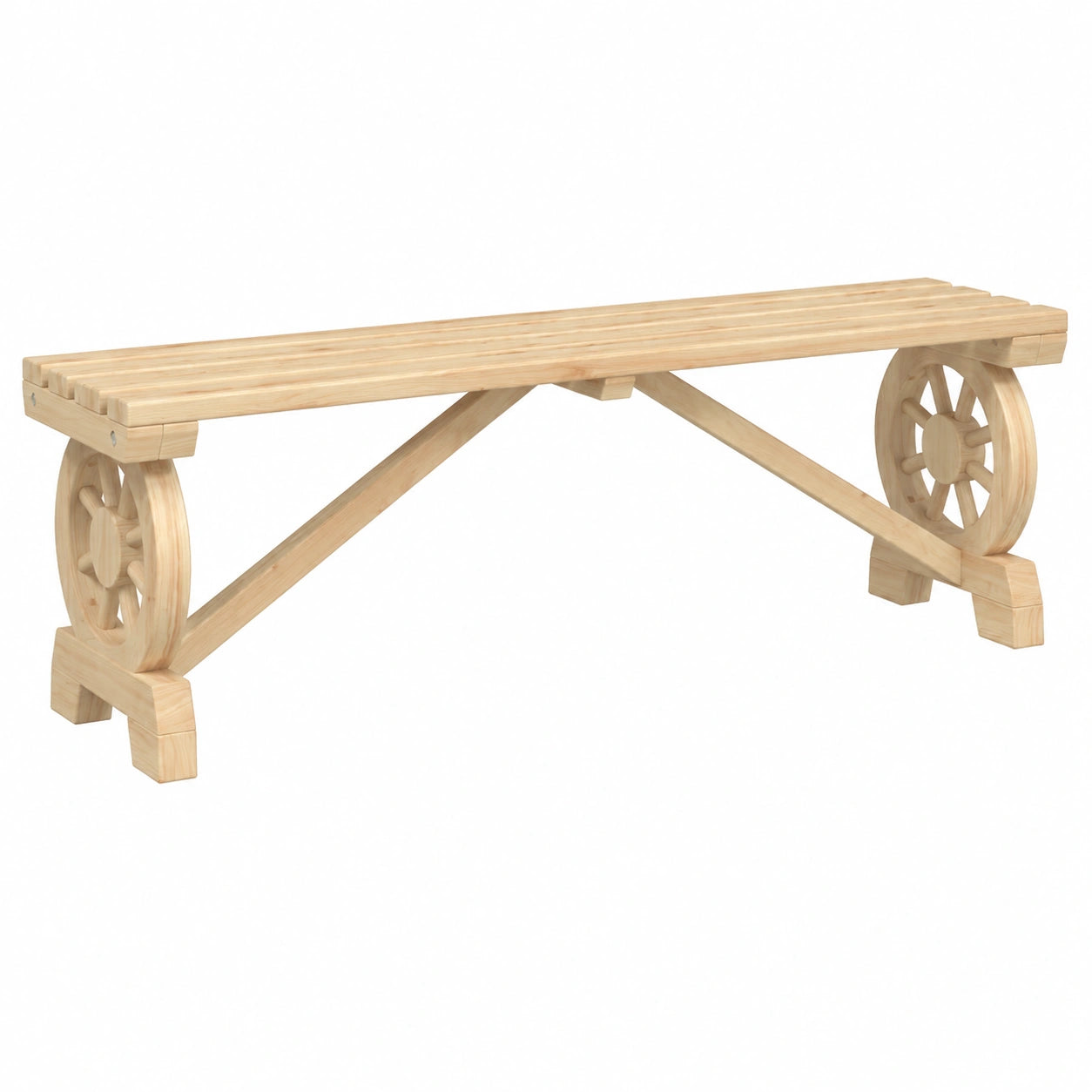 Set di 2 panche in legno di abete con braccioli, ideale per giardini e terrazze, capacità 110 kg