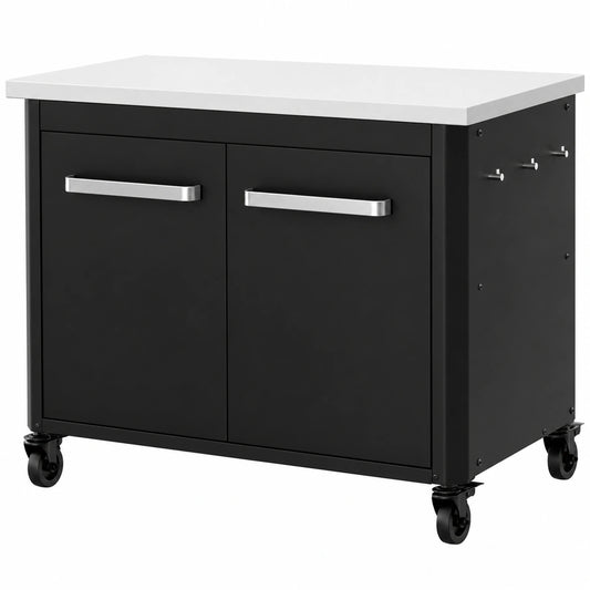 Cozze® Cucina da Esterno Compatta H70 cm con Piano in Acciaio Inox e Ruote