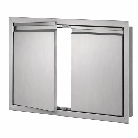 Sportello da Cucina Esterno in Acciaio Inox, 76x53 cm, Doppia Porta per Isola e Mobili