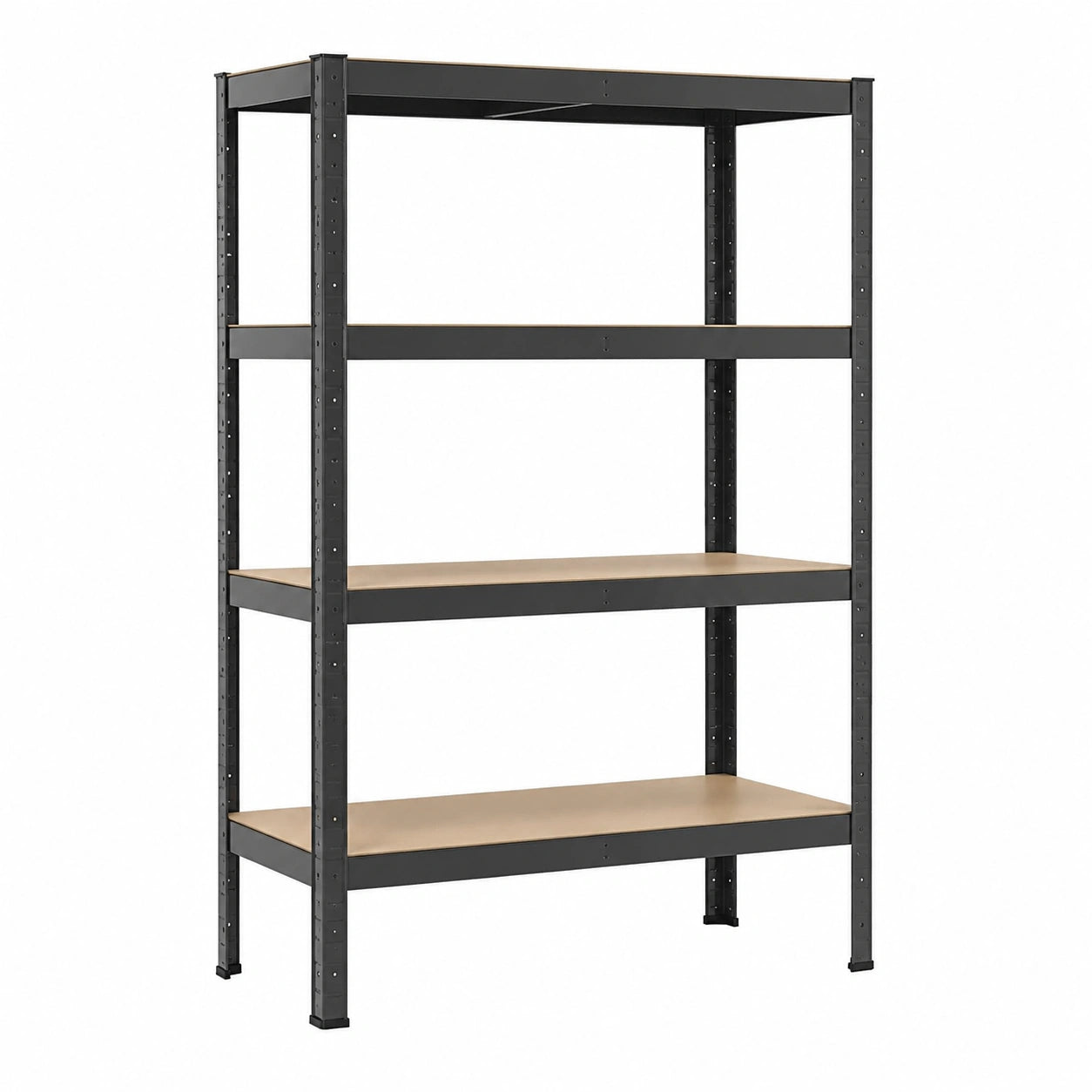 Set di 4 Scaffali Basic 180x90x40 cm, 3500 kg, 20 Ripiani, Struttura Incastro in Metallo Zincato per Officina e Garage, Colore Grigio
