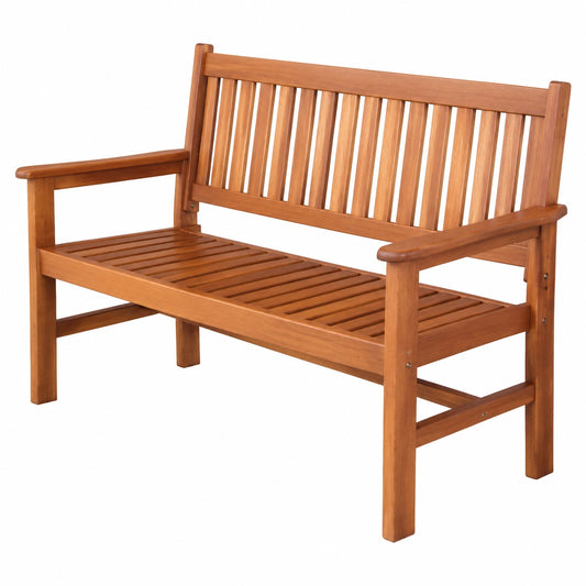 Panca da Giardino in Legno Massello Tropicale Resistente alle Intemperie UV 63x121x89 cm