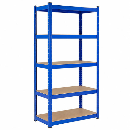 AREBOS Scaffali Robusti 180x90x30 cm | 5 Ripiani Senza Bulloni | Ideali per Officina e Magazzino | Colore Blu