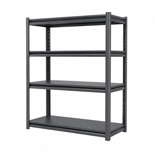 VEVOR Scaffalatura a 4 Ripiani Regolabili per Cucina e Magazzino, Nero, 1088.6 kg, 508x1016x1447 mm