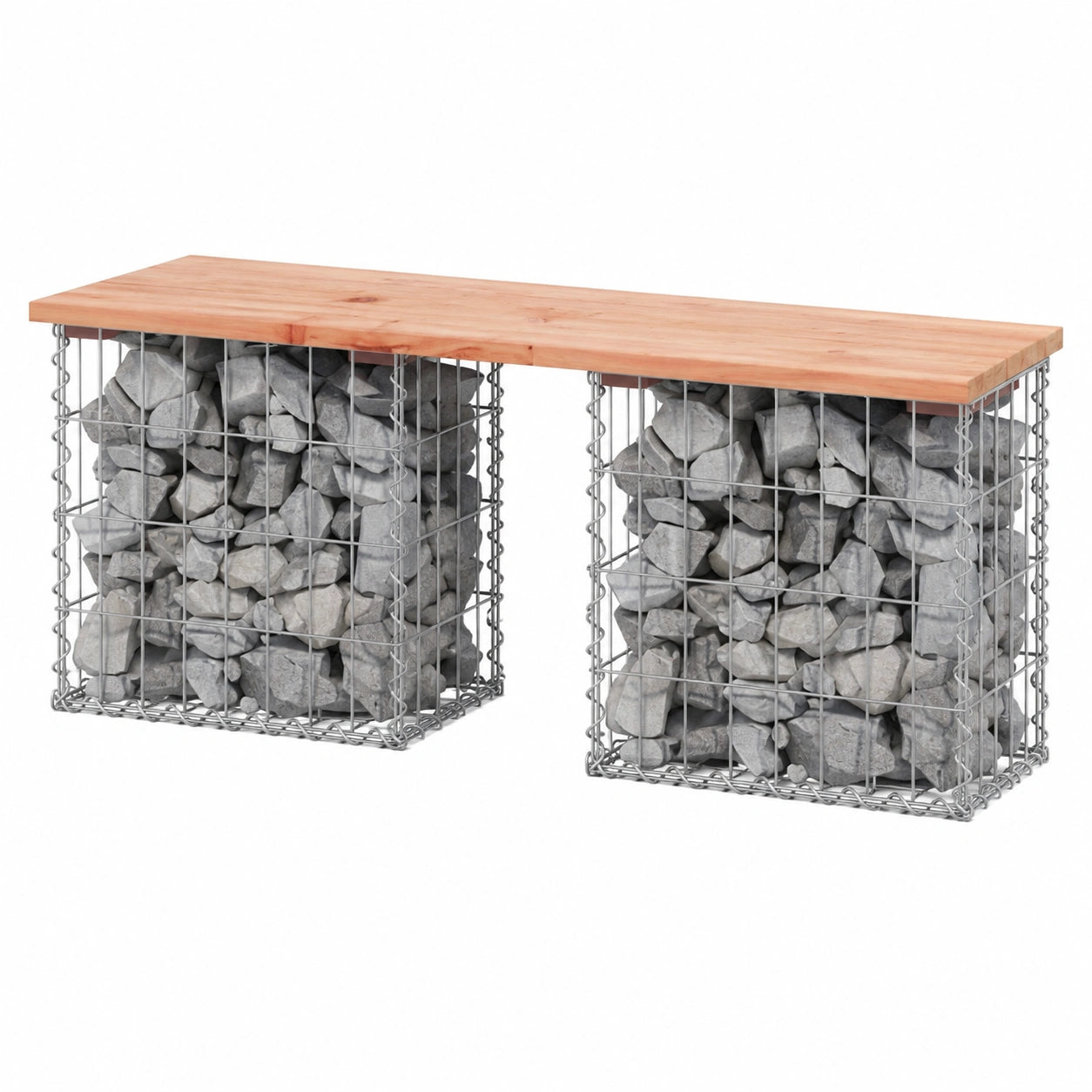 Panca da giardino in legno Douglas e acciaio zincato, 103x44x42 cm, design compatto